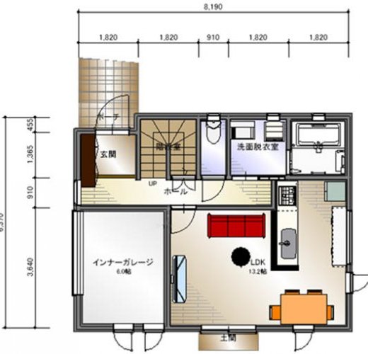 インナーガレージのある家
