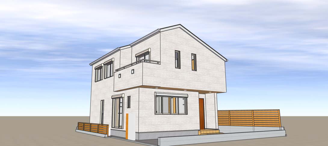 書斎と玄関収納のある3LDK