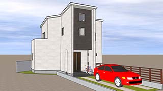 変形地を活かした家