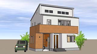 バイクガレージのある家