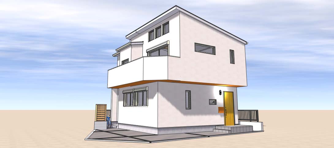 明るい2階リビング&独立型キッチン