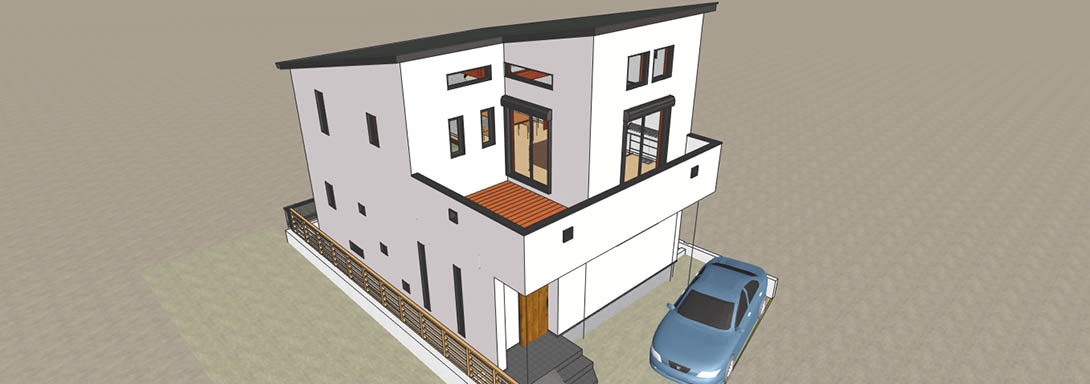 広々バルコニーと2階リビング