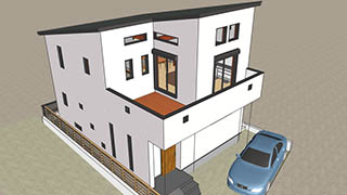 広々バルコニーと２階リビング