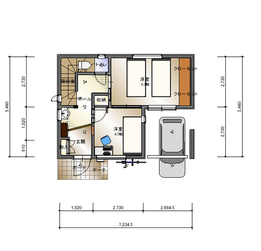空間を最大限に有効活用2LDK+ロフト