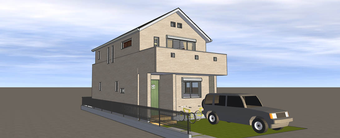 バルコニーを2ヶ所に、広がりある2階リビング